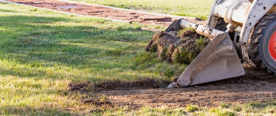 Grading a lawn in Emmaus, PA.