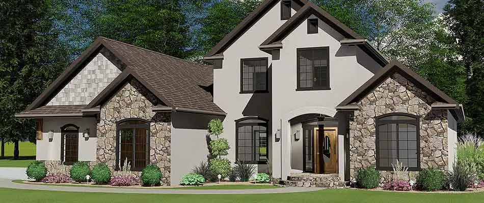 Home with landscape design concept in Coopersburg, PA.