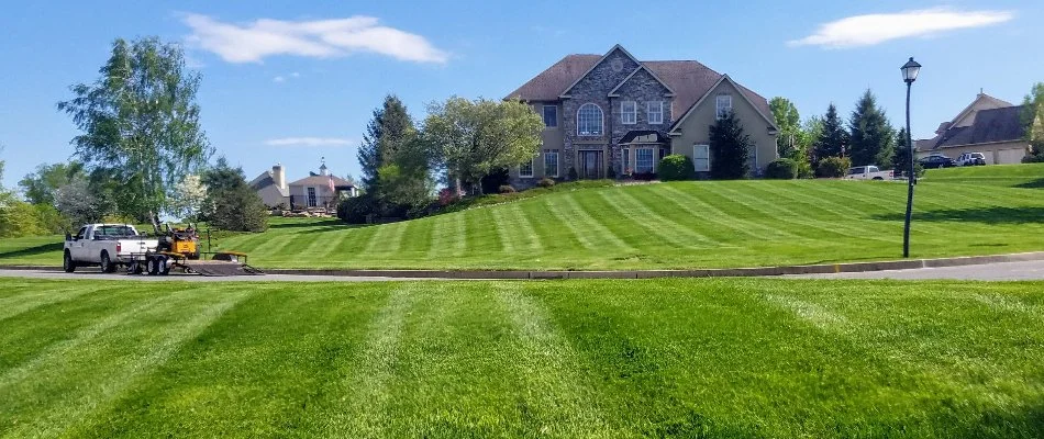 Large property with mowed lawn in Maxatawny, PA.