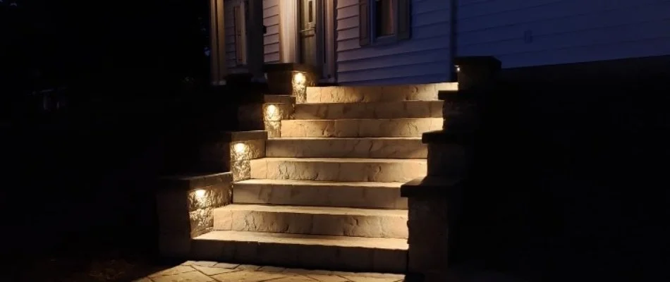 Outdoor steps with outdoor lighting in Coplay, PA.