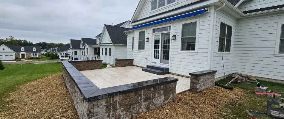 Patio in the backyard of a home in Old Orchard, PA.