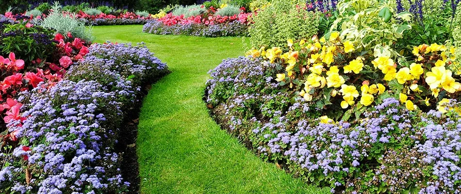 Well maintained landscape after a spring cleanup near East Greenville, PA.