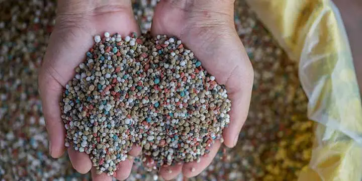 Fertilizer used for lawn fertilization in Emmaus, PA.